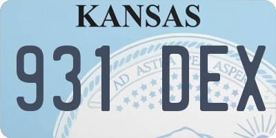 KS license plate 931DEX