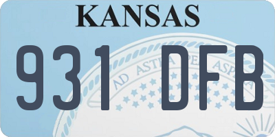 KS license plate 931DFB
