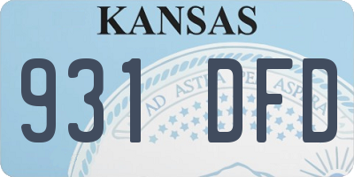 KS license plate 931DFD