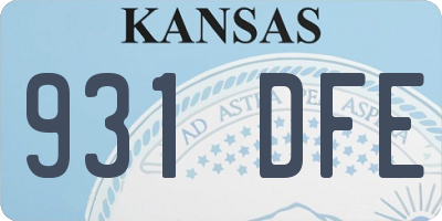 KS license plate 931DFE