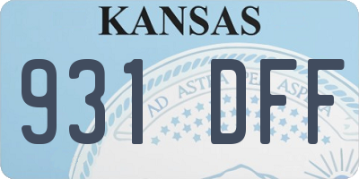 KS license plate 931DFF