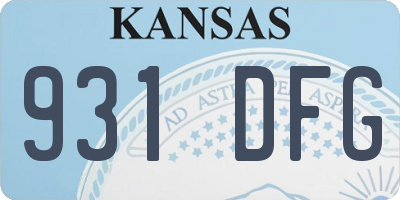 KS license plate 931DFG