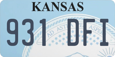 KS license plate 931DFI