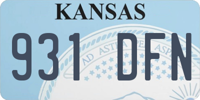 KS license plate 931DFN