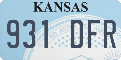 KS license plate 931DFR
