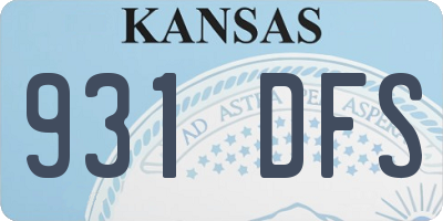 KS license plate 931DFS