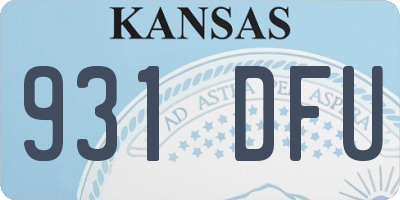 KS license plate 931DFU