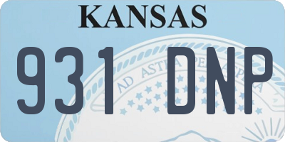 KS license plate 931DNP