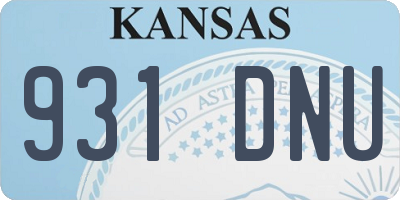 KS license plate 931DNU