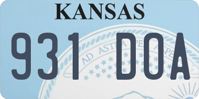 KS license plate 931DOA