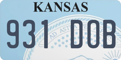 KS license plate 931DOB