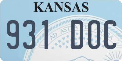 KS license plate 931DOC
