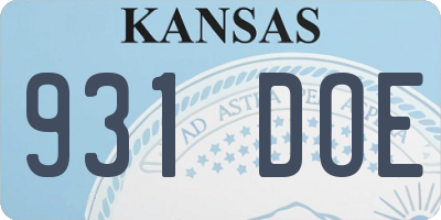 KS license plate 931DOE