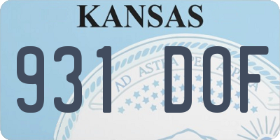 KS license plate 931DOF
