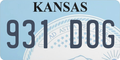 KS license plate 931DOG