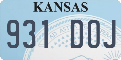 KS license plate 931DOJ