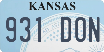 KS license plate 931DON