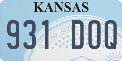 KS license plate 931DOQ