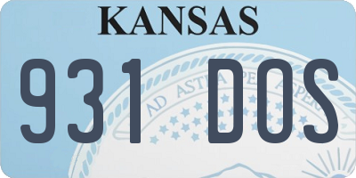 KS license plate 931DOS