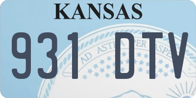 KS license plate 931DTV