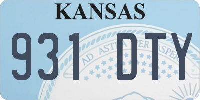 KS license plate 931DTY