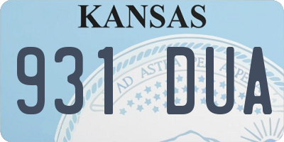 KS license plate 931DUA