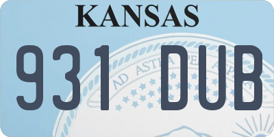 KS license plate 931DUB