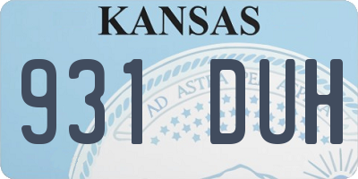 KS license plate 931DUH