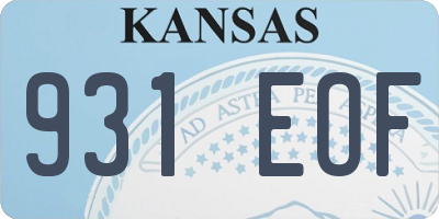 KS license plate 931EOF