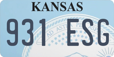 KS license plate 931ESG