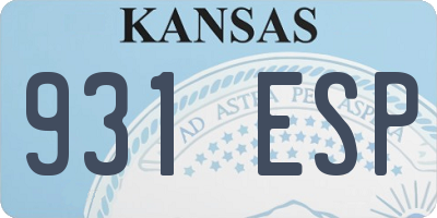 KS license plate 931ESP