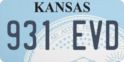 KS license plate 931EVD