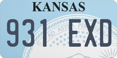 KS license plate 931EXD