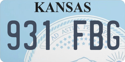 KS license plate 931FBG