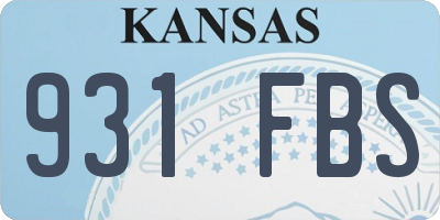 KS license plate 931FBS