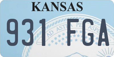 KS license plate 931FGA