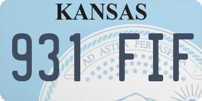 KS license plate 931FIF