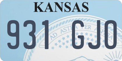 KS license plate 931GJO