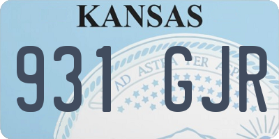 KS license plate 931GJR