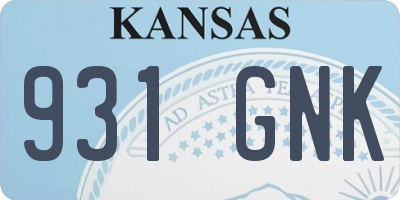 KS license plate 931GNK