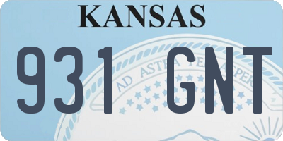 KS license plate 931GNT