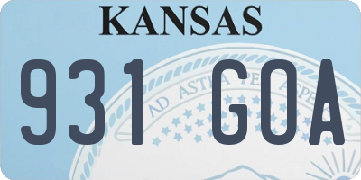 KS license plate 931GOA