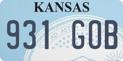 KS license plate 931GOB