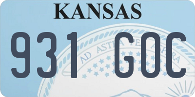 KS license plate 931GOC