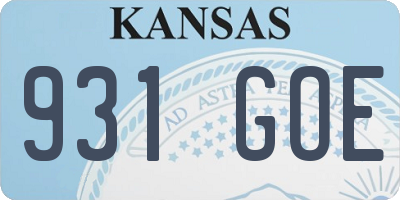 KS license plate 931GOE