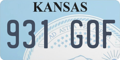 KS license plate 931GOF
