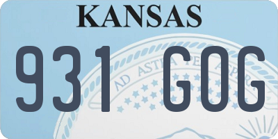 KS license plate 931GOG