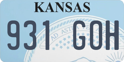 KS license plate 931GOH