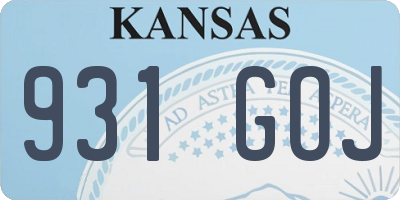 KS license plate 931GOJ