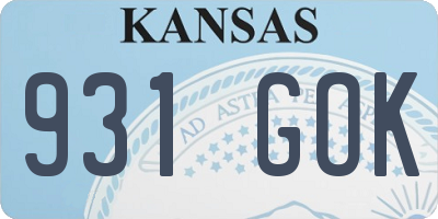 KS license plate 931GOK